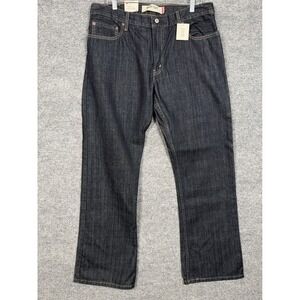 New Levi's 527 Mens Size 36X32 Bootcut Jeans Black Straight Fit Low Rise Pockets